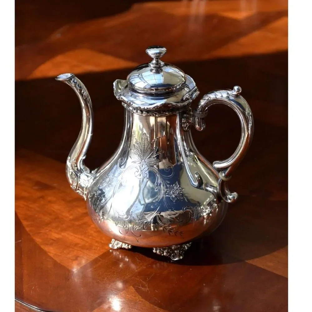 Victorian Meriden B Company Silverplate Tea Set - Complete 5 Pieces Pattern 2023